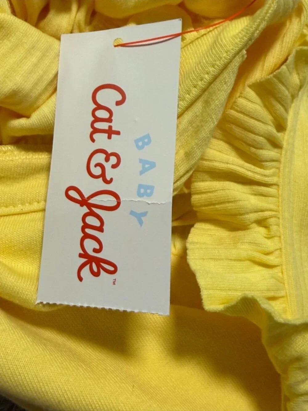 NWT Baby Cat & Jack Yellow Ruffle Bubble Romper 18M Adjustable Straps